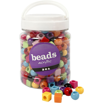 Multimix plastperler, 700 ml, assorterede farver - tilbud!