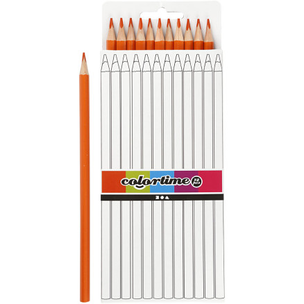 Colortime Farveblyanter - 12 stk. Orange, 17 cm, 3 mm mine