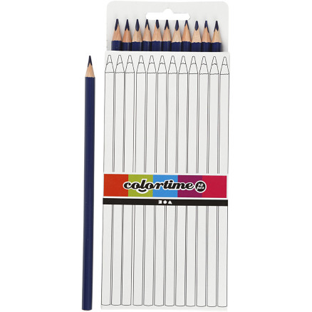 Colortime Mørk Blå Farveblyanter - 12 stk. Kvalitet!