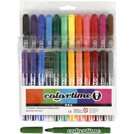Colortime Tusch - 24 stk. i Assorterede Farver