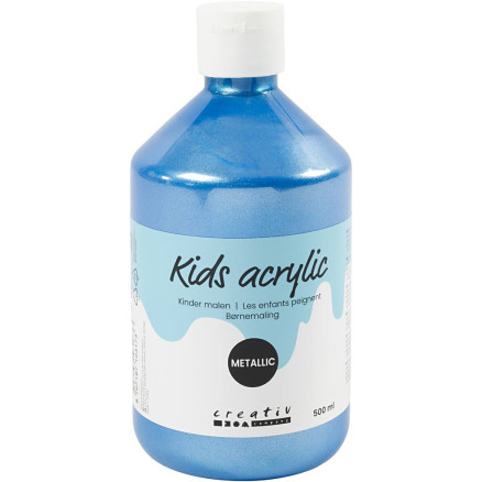 Metallic Akrylmaling i Blå - 500 ml fra A-color