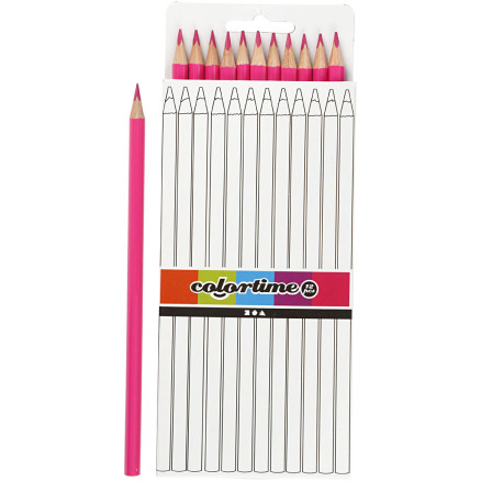 Colortime Farveblyanter i Pink - 12 stk. af høj kvalitet