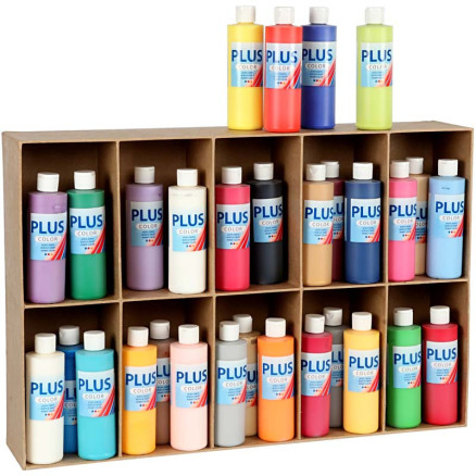 Plus Color Hobbymaling - Ass. Farver, 30x250ml, Topkvalitet