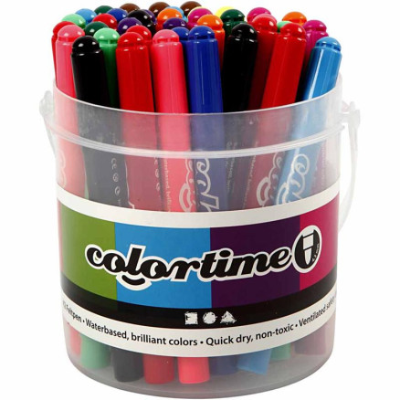 Colortime Tusch, 5 mm, assorterede farver, 42 stk.