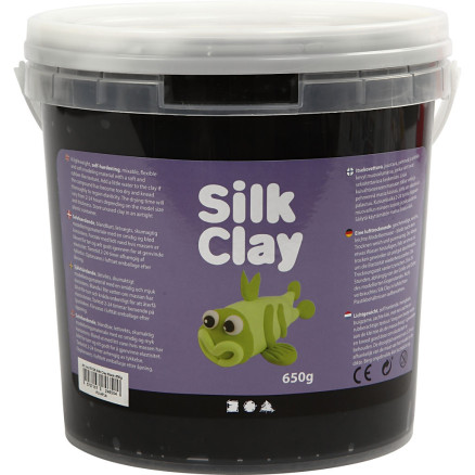 Silk Clay® - Sort modelleringsmasse, 650g i spand