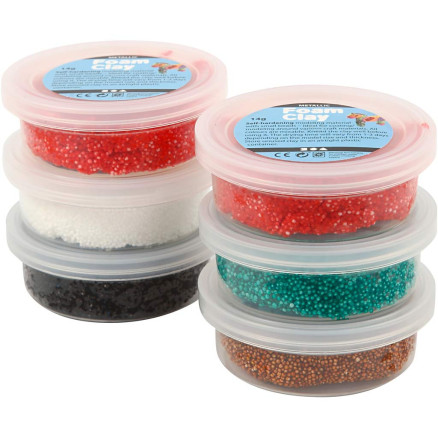 Julefarver Foam Clay® - 6x14g i praktisk pakke
