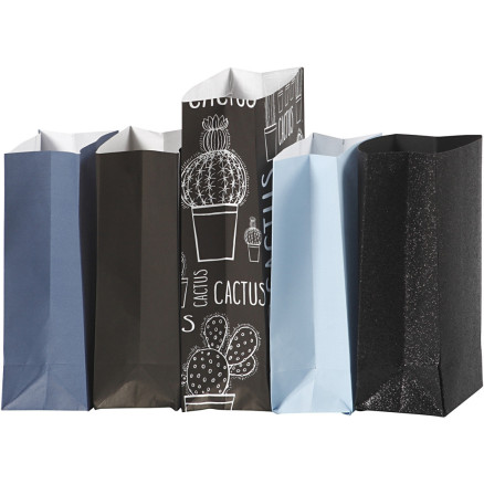 Papirposer i assorterede farver - 5x10 pk. fra Vivi Gade