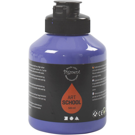 Halvblank Akrylmaling Violet Blå 500ml - Kreativ DIY