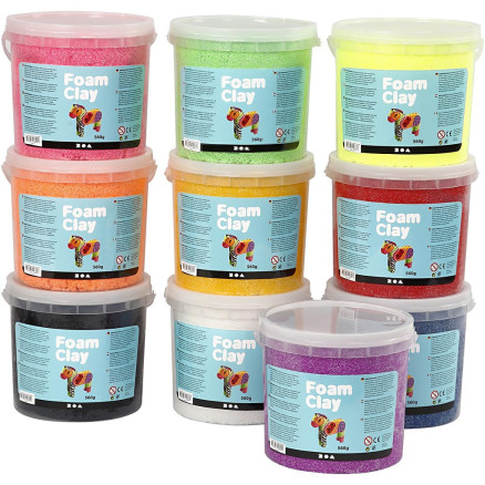 Skumler, assorterede farver, 10x560g - Kreativ DIY!