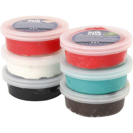 Silk Clay® Julefarver, 6x14g - Kreativ Modellervoks