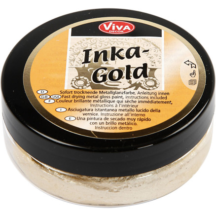 Inka Gold Lys Guld 50ml - Kreativ Maling til DIY Projekter