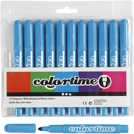 Colortime Tusch 5 mm Lyseblå - 12 Stk til Kreativitet