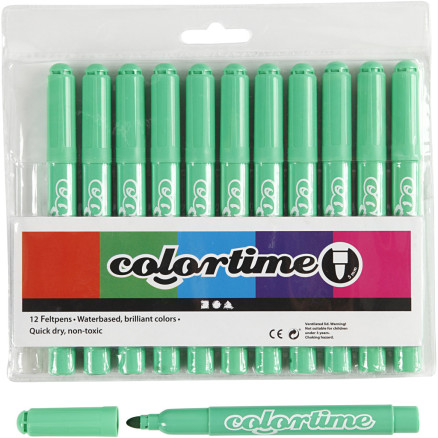 Colortime Tusch 5 mm Lys Grøn - 12 stk. Kreativ Tegning