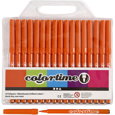 Colortime Tusch i orange - 18 stk. til kreativ brug