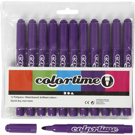 Colortime Tusch 5 mm Mørk Lilla - 12 stk. til kreativitet