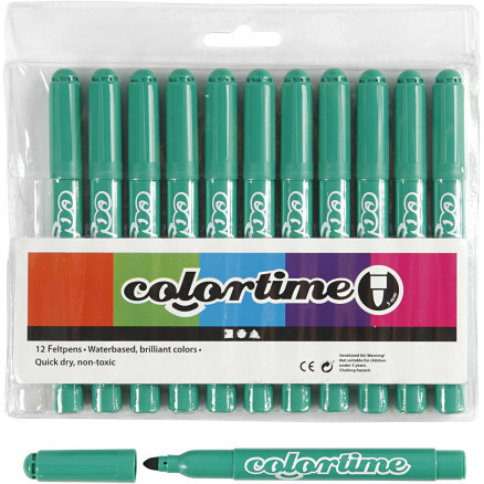 Colortime Tusch 5 mm i Klar Grøn - 12 stk. Pakke