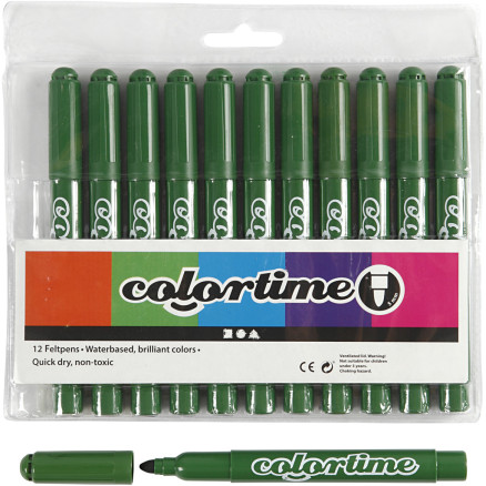 Colortime Tusch 5 mm Grangrøn - 12 stk. til Kreativitet