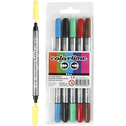 Colortime Dobbelttusch, 6 stk. i standardfarver