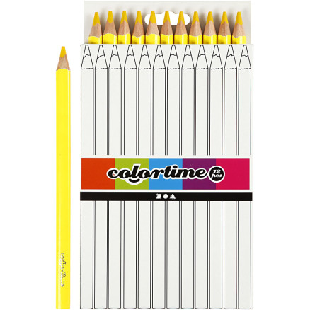 Colortime Jumbo Farveblyanter, Gule, 12 stk. til Kreativitet