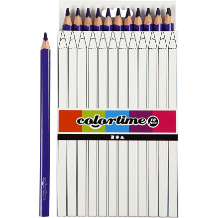 Colortime Jumbo Farveblyanter 12 stk. - Lilla Kreativitet