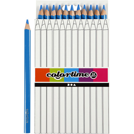 Colortime Jumbo Farveblyanter, Blå - 12 stk. til kreativitet