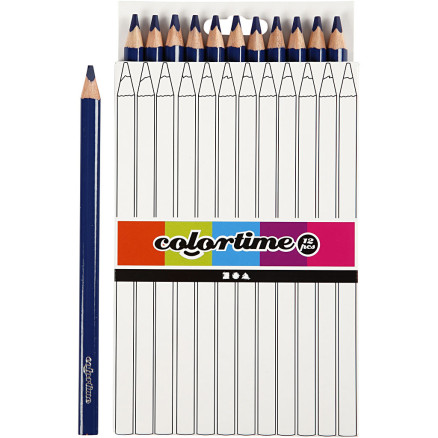 Colortime Jumbo Farveblyanter, Mørk Blå - 12 stk.