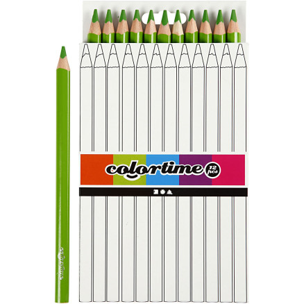 Colortime Jumbo Farveblyanter, Lys Grøn, 12 stk.