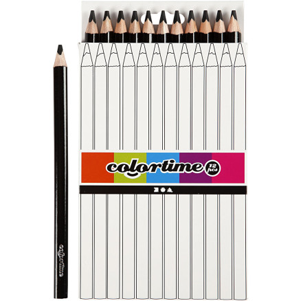 Colortime Jumbo Farveblyanter - 12 stk. i sort emballage