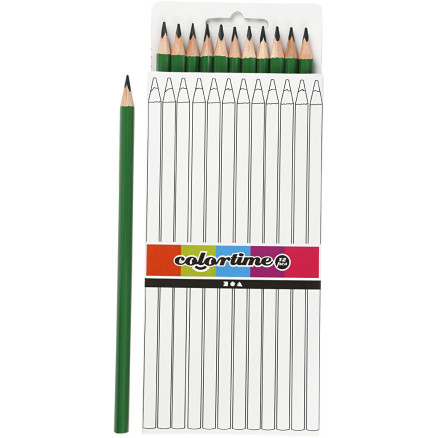 Colortime Farveblyanter, Grøn 12 stk - Fantastisk Tilbud!