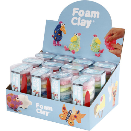 Glitrende Foam Clay® i metallicfarver - 12 sæt!