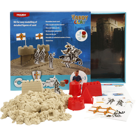 Sandy Clay® Ridderborg Sæt - Kreativ Legesand Natur 1 sæt