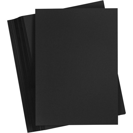 Kreativ A5 Karton 200g Sort - 100 Ark i Pakke