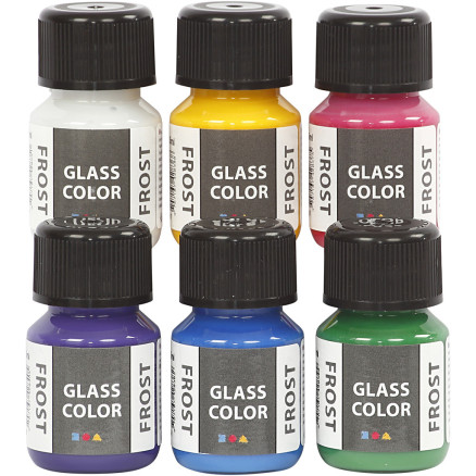 Frostet Glasmaling - 6x30ml i Ass. Farver