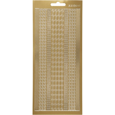 Guld Selvklæbende Folie Stickers - 10x23 cm Ark
