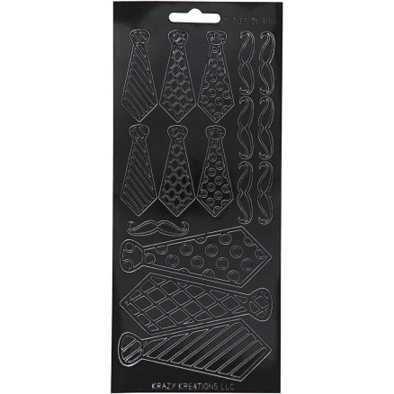 Kreative klistermærker med slips - 1 ark, sort 10x23 cm
