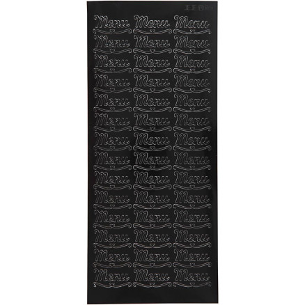 Kreative sorte klistermærker til menu - 10x23 cm, 1 ark