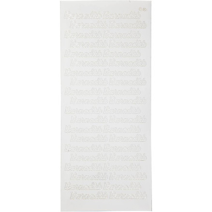 Klistmærker til Barnedåb - Hvidt Ark 10x23 cm, 1 stk.