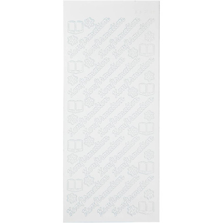 Klistermærker til Konfirmation - Hvidt Ark 10x23 cm