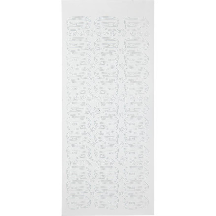 Selvklæbende studenterhue stickers - 1 ark, hvid