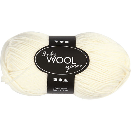 Babygarn i creme - 50g, perfekt til babyprojekter!