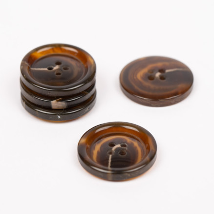 Drops Knap Imitation Horn Teak 25mm - 50 Stk Tilbud!