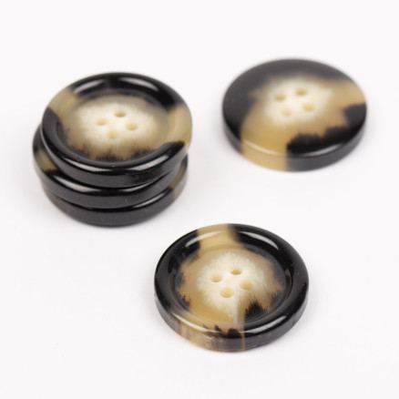 Drops Knap Imitation Horn (Mokka) 23mm - 50 stk Tilbud!