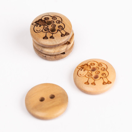 Drops Knap Får 15mm 627 - 50 stk på tilbud!