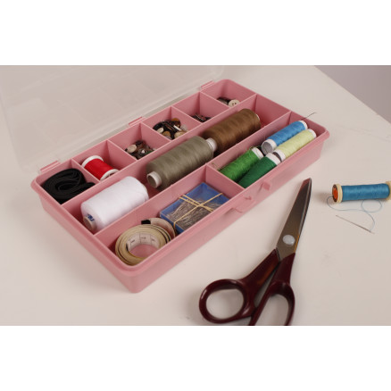 Praktisk pink opbevaringsboks med 9 rum - Box 9