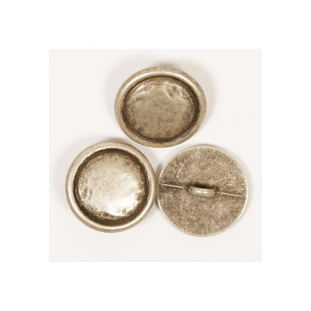Drops Sølv Metal Knap 20mm - 50 stk til Kreativ DIY