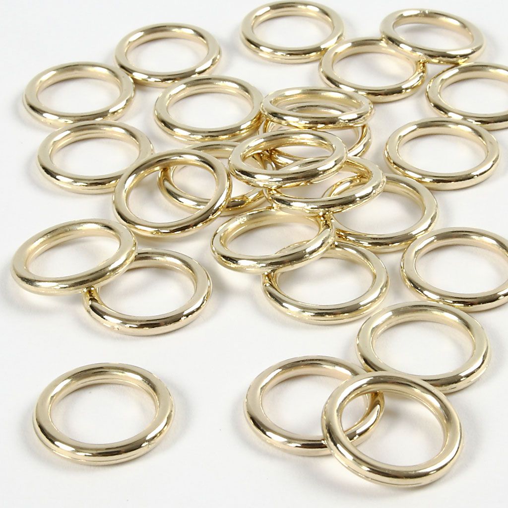 Guld Plastringe 15 mm - 25 stk til julekalendere!
