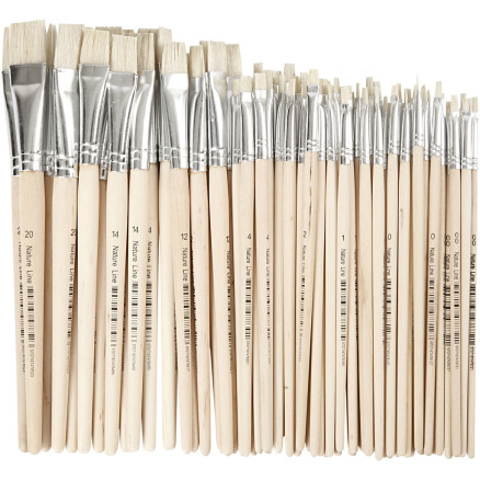 Nature Line Flade Pensler - 68 stk. til Maling og DIY