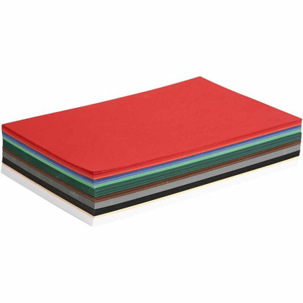 Julekarton A4, 300 ark, 180 g, assorterede farver