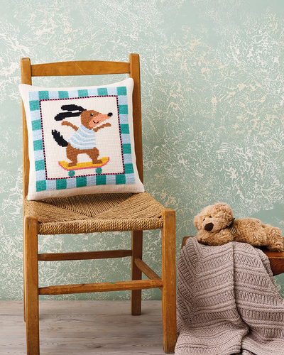 Broderi Kit - Hund Motiver på Pude fra By Permin