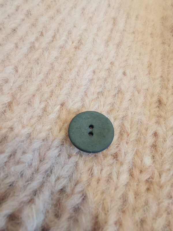 Grå kokos knappe - flere størrelser, 15 mm